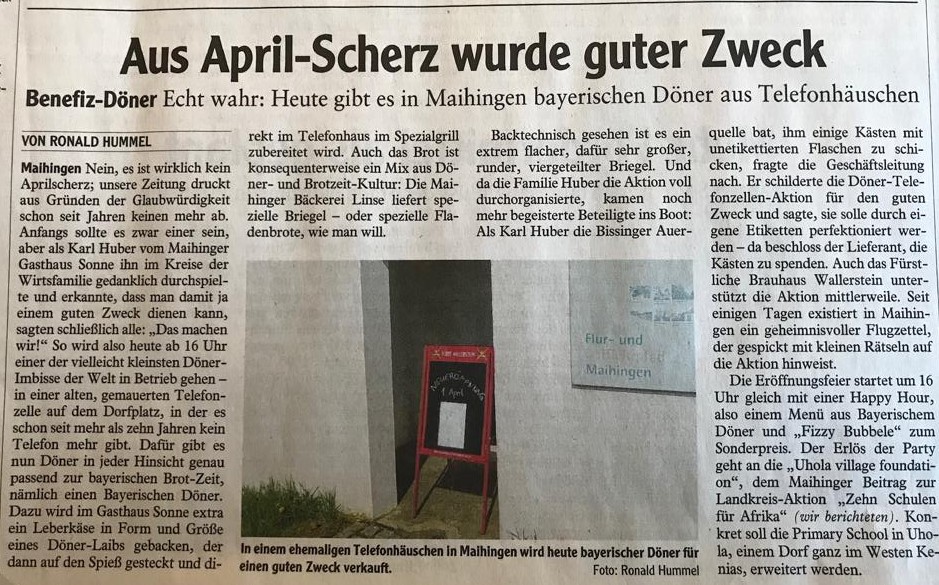 Zeitungsartikel Bayerischer Döner